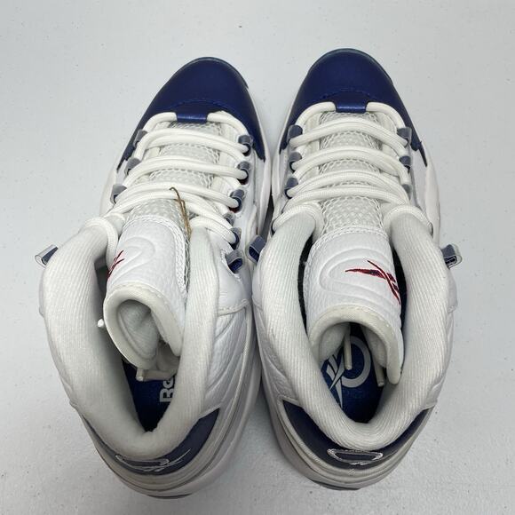 Reebok Question Mid Blue Toe GX0227 Size 8 White Blue Allen Iverson Philly 76ers